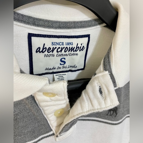 Abercrombie white and grey polo shirt - Picture 2 of 3